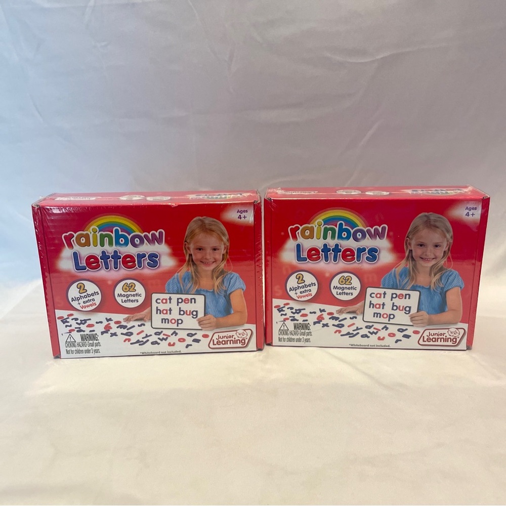 2 New- Rainbow Magnetic Letters, Educational 62 Pieces each